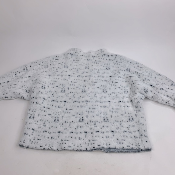 Calligraphie Soft Mock Turtleneck Sweater 3 Quarter sleeve Crop White Black XL - Picture 2 of 13